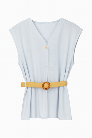 Linen Top With Belt
