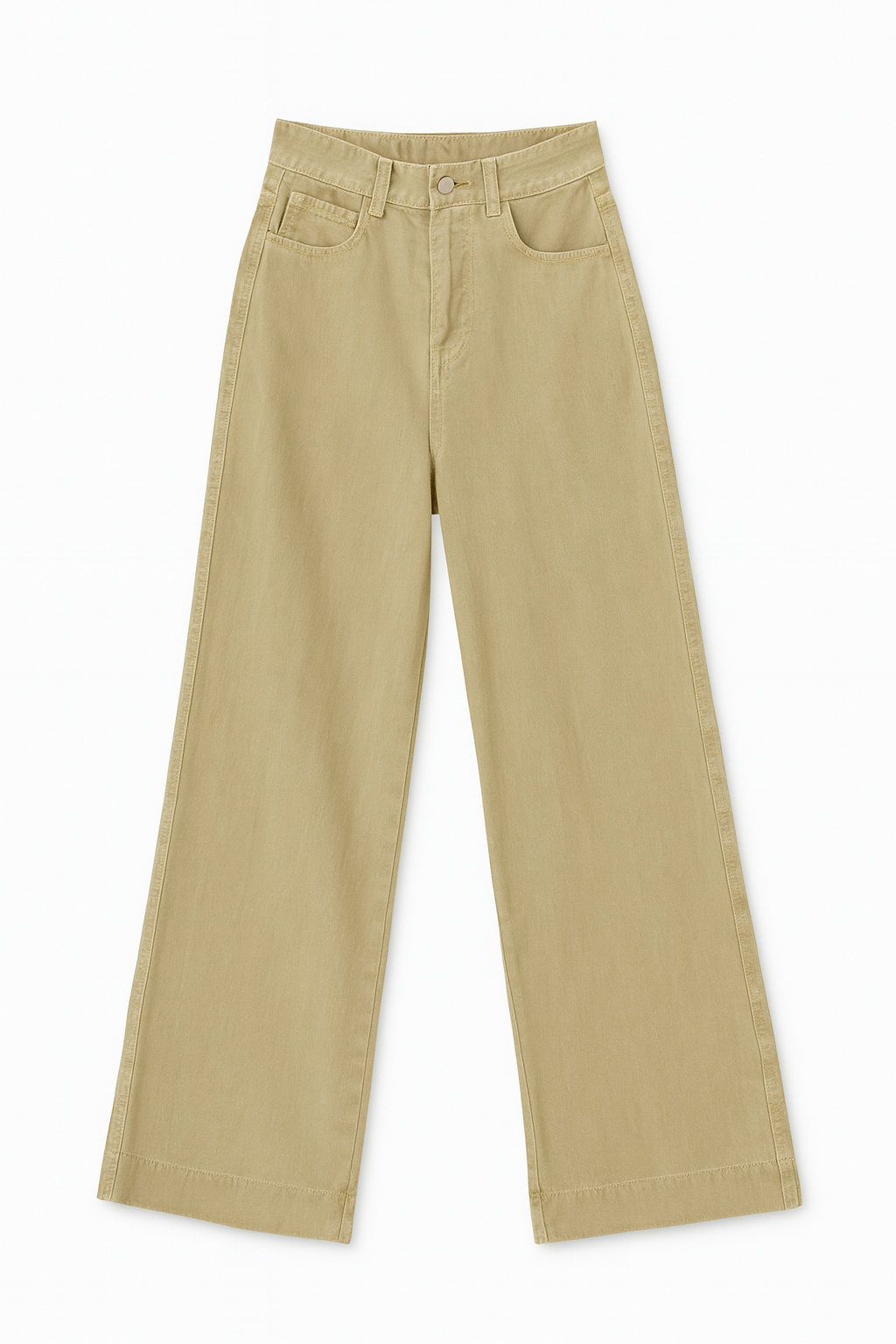 High-Waist Khaki Jeans