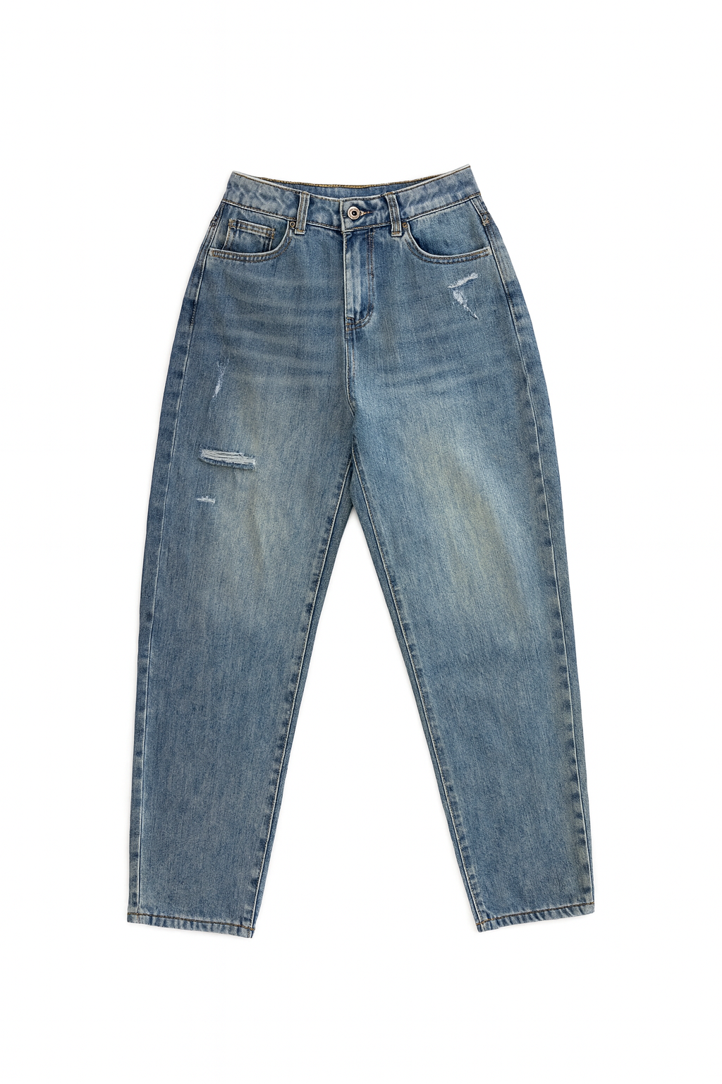 Mom Jeans with Elastic Waist