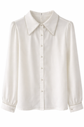 Silk Shirt with Rhinestone
