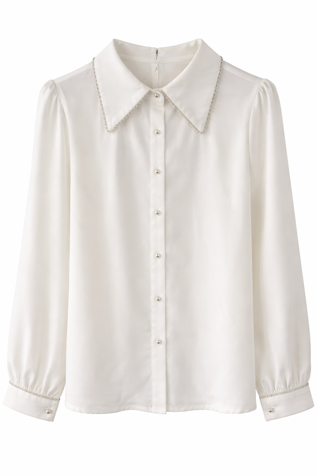Silk Shirt with Rhinestone