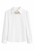 Silk Shirt with Rhinestones
