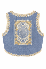 Load image into Gallery viewer, Embroidered Denim Waistcoat
