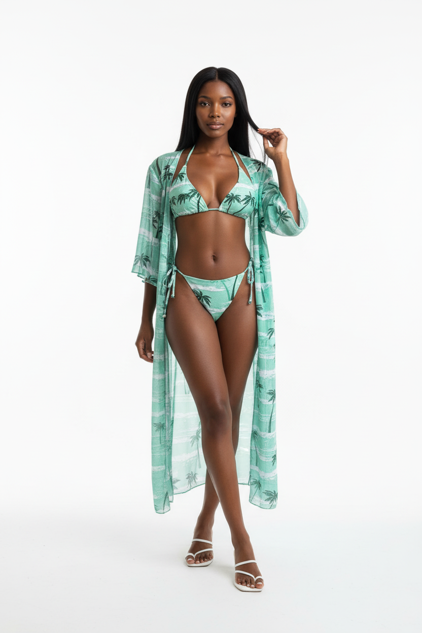 Tropical Triangle Bikini set of 3