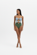 Muti-Tone Cut-Out Swimsuit