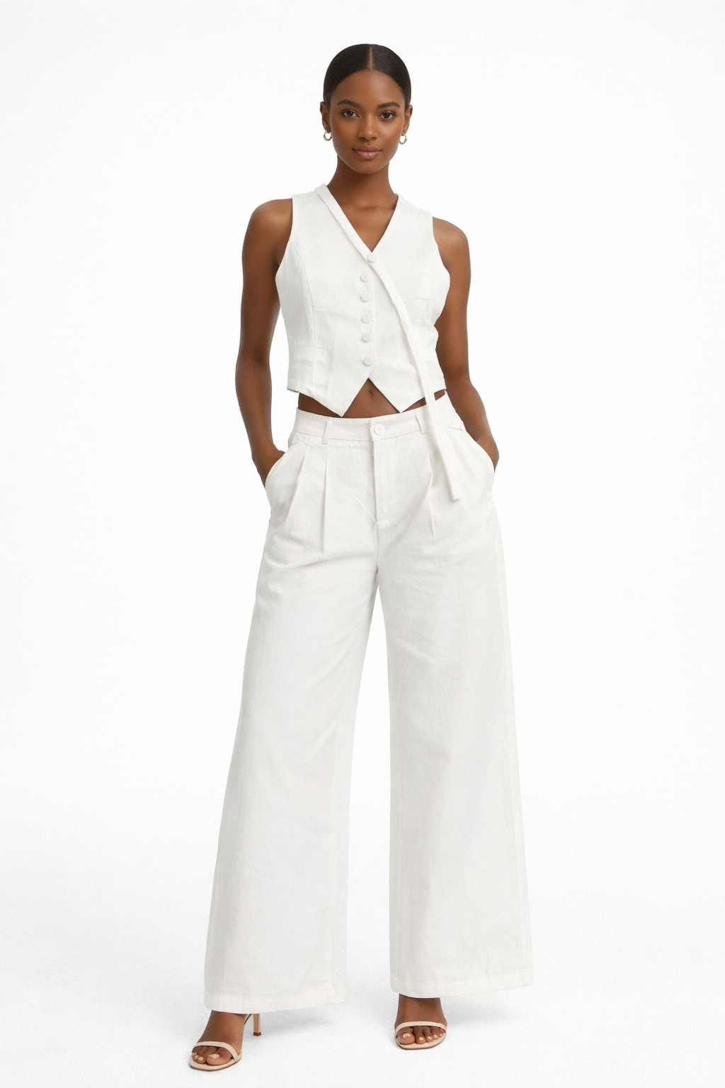 Linen Set of Waistcoat & Trouser