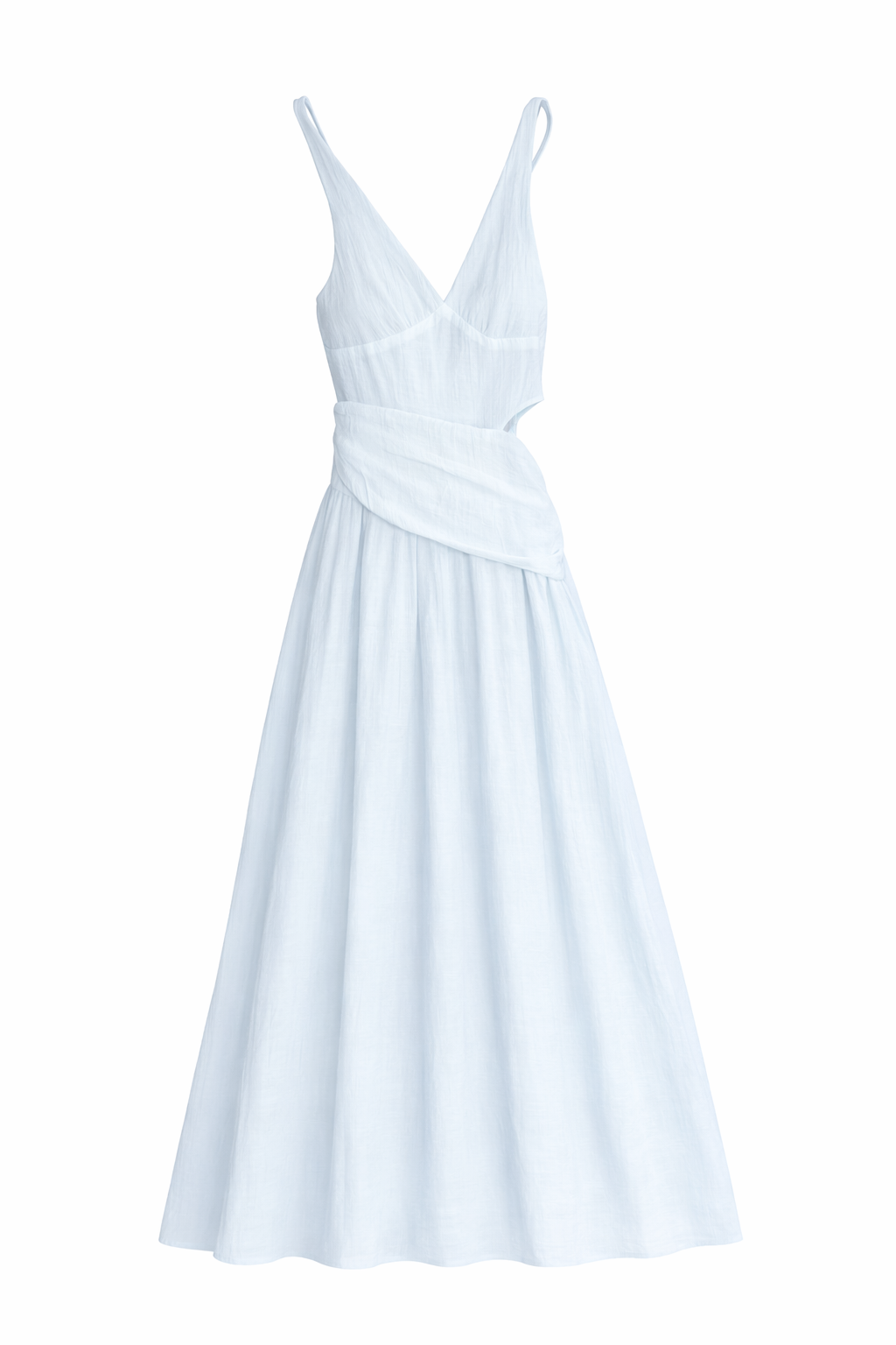 Linen Split Dress with Cut-Out