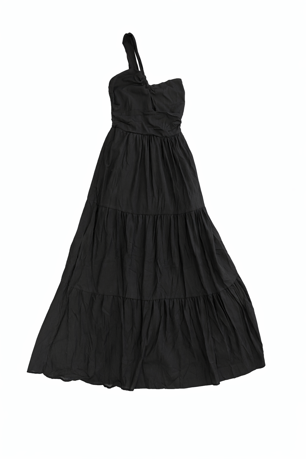 One Shoulder Linen Maxi Dress