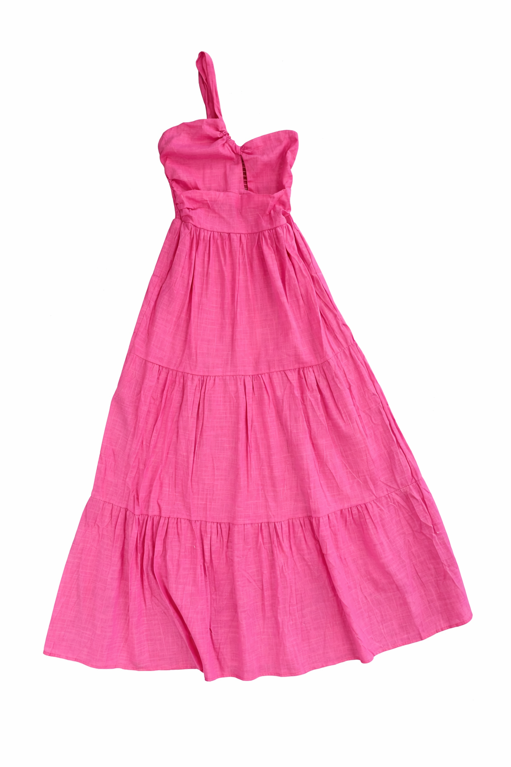 One Shoulder Linen Maxi Dress