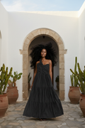 One Shoulder Linen Maxi Dress
