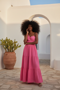 One Shoulder Linen Maxi Dress