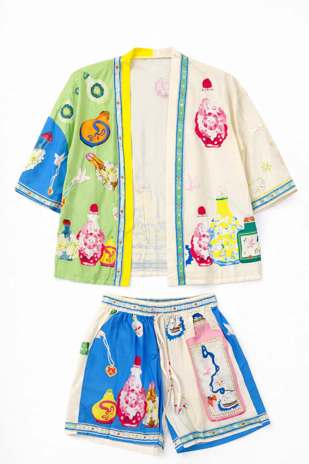 Printed Set of Cardigan & Short