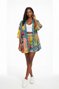 Printed Set of Cardigan & Short