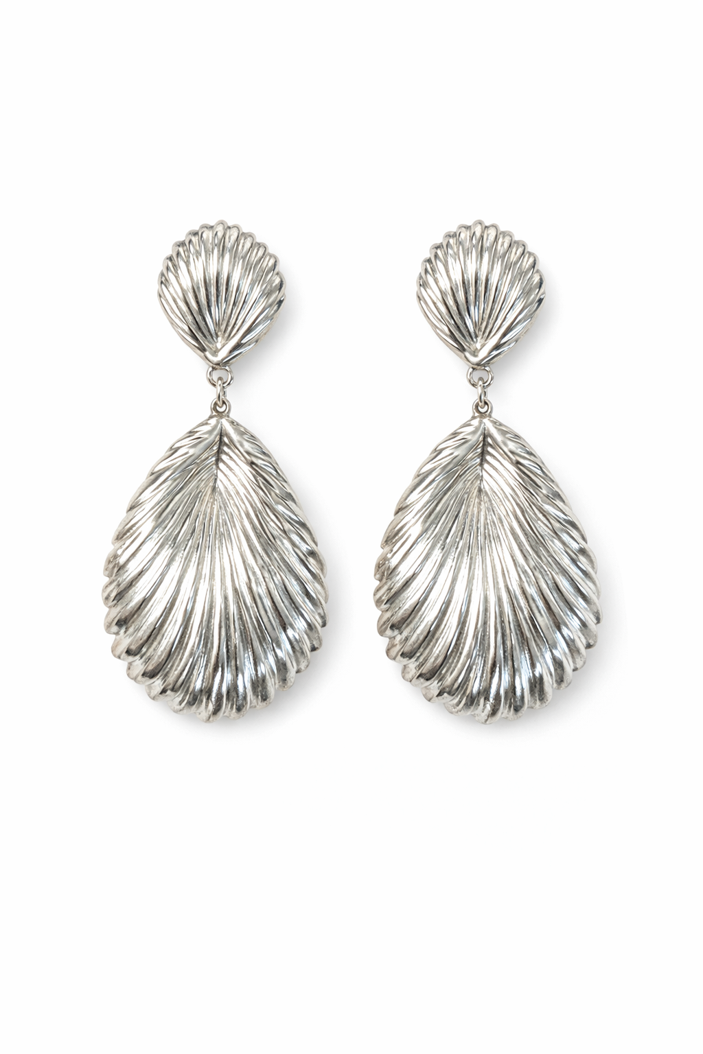 Shell Drop Silver Earrings
