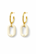 Ivory Link Hoop Earrings