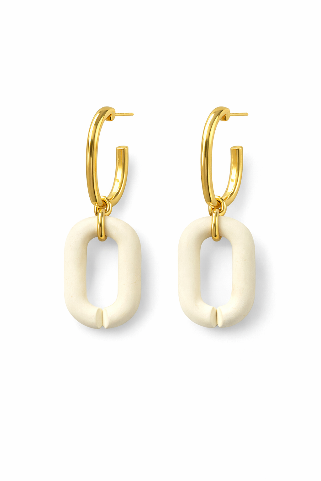 Ivory Link Hoop Earrings