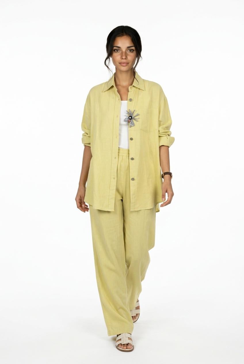 Co-Ord Set of Shirt & Trouser with Details