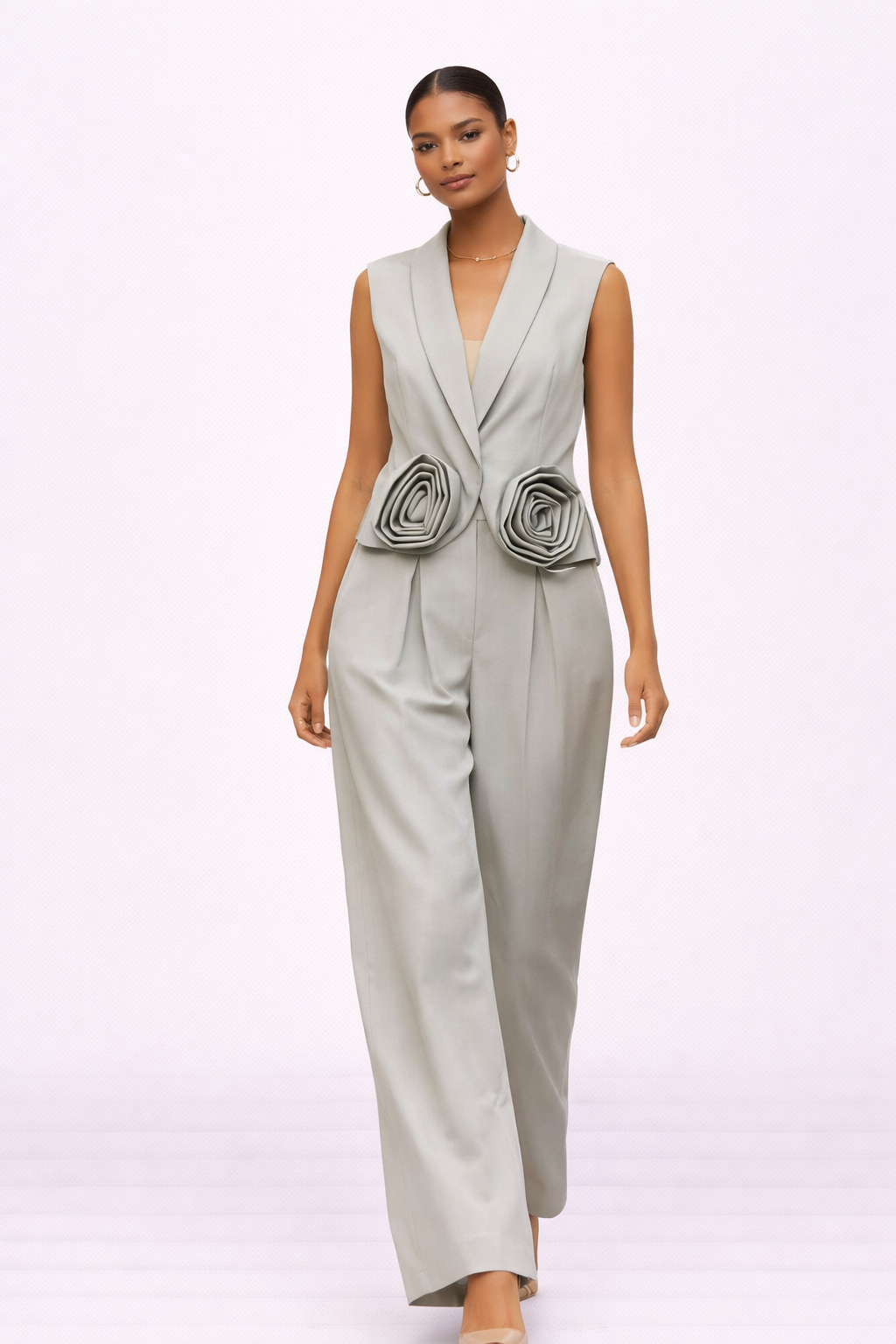 Co-Ord Set of Waistcoat with Bloom Details & Trouser