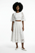 Embroidered Co-Ord Set of Crop Top & Skirt