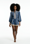 Denim Lace Trim Co-Ord Set of Shirt & Short