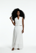 Embroidered Co-Ord Set of Crop Top & Skirt
