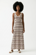 Crochet Stripe Maxi Dress