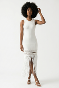 Fringe Knit Midi Dress