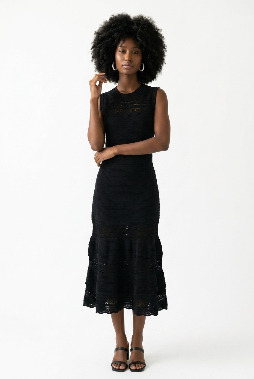 Lace Detail Midi Dress