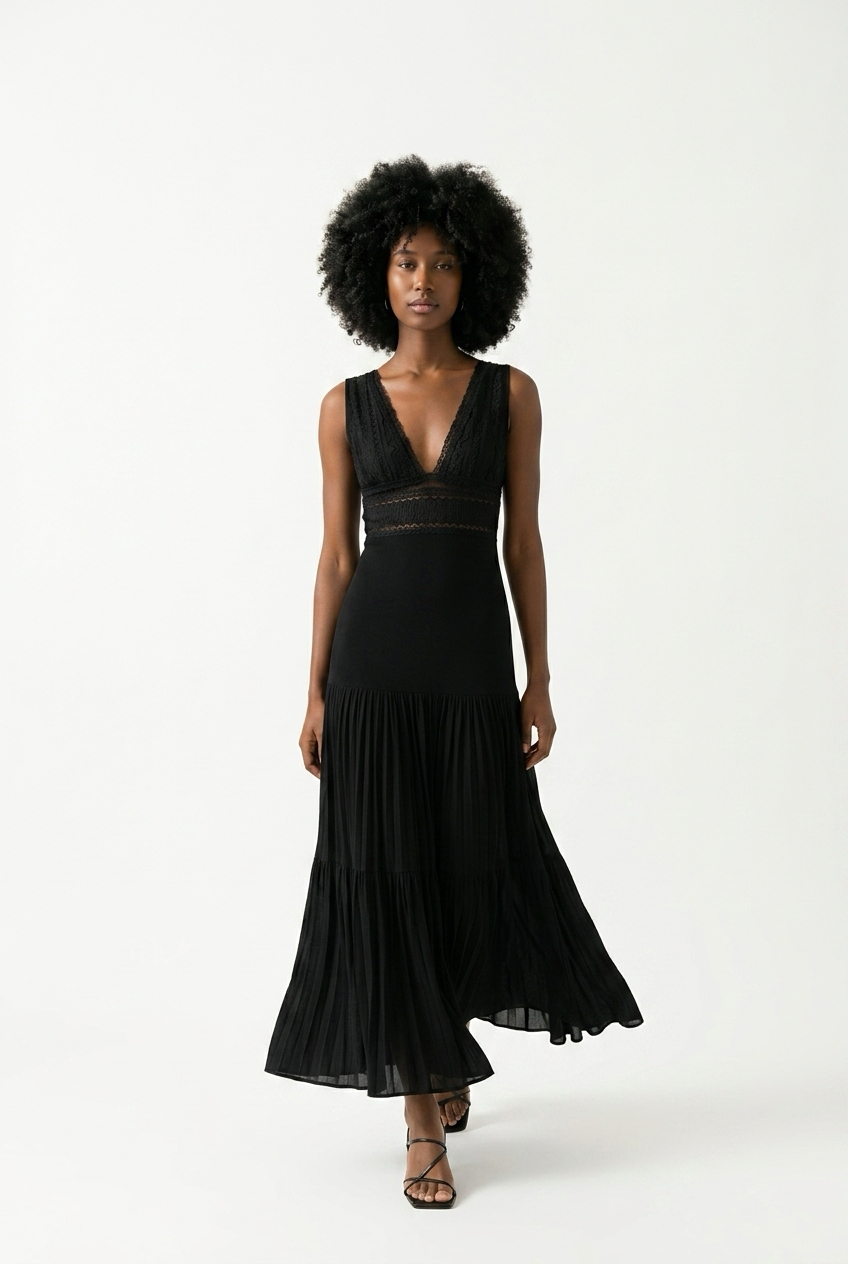 Deep V Knit Dress
