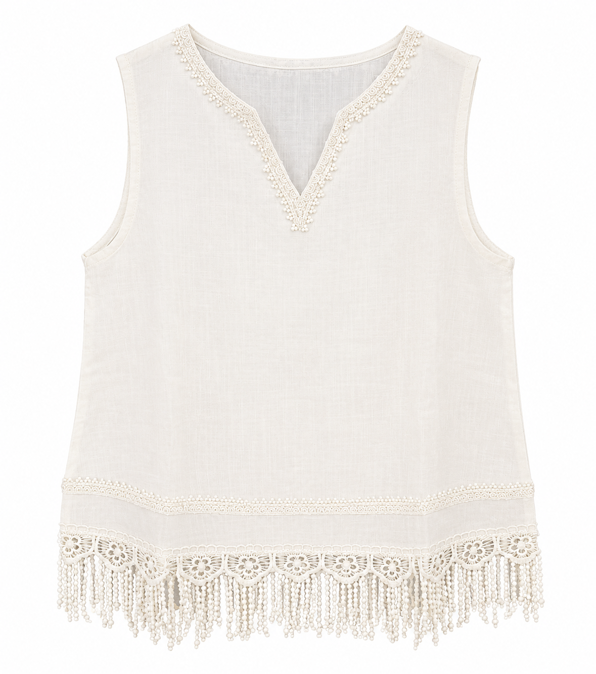 Linen Fringe Top