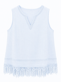 Linen Fringe Top