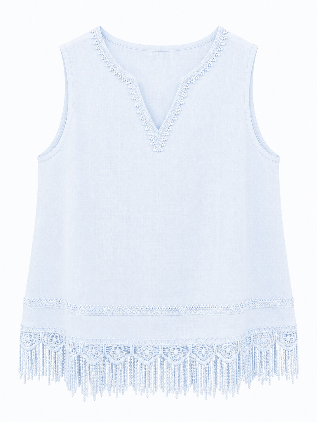 Linen Fringe Top