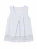 Lace Trim Linen Top