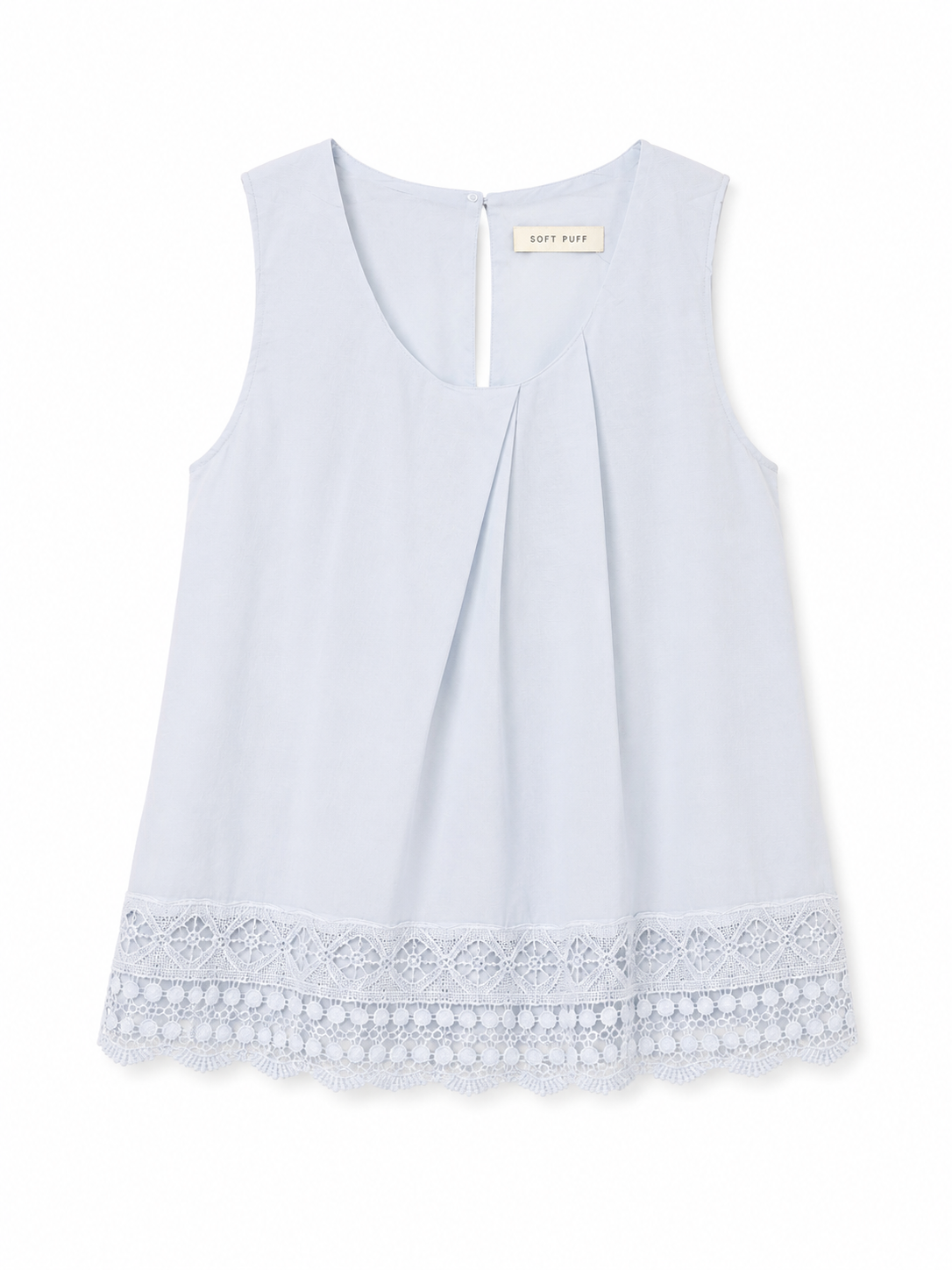 Lace Trim Linen Top