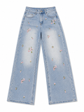 Blush Bloom Wide Leg Jeans