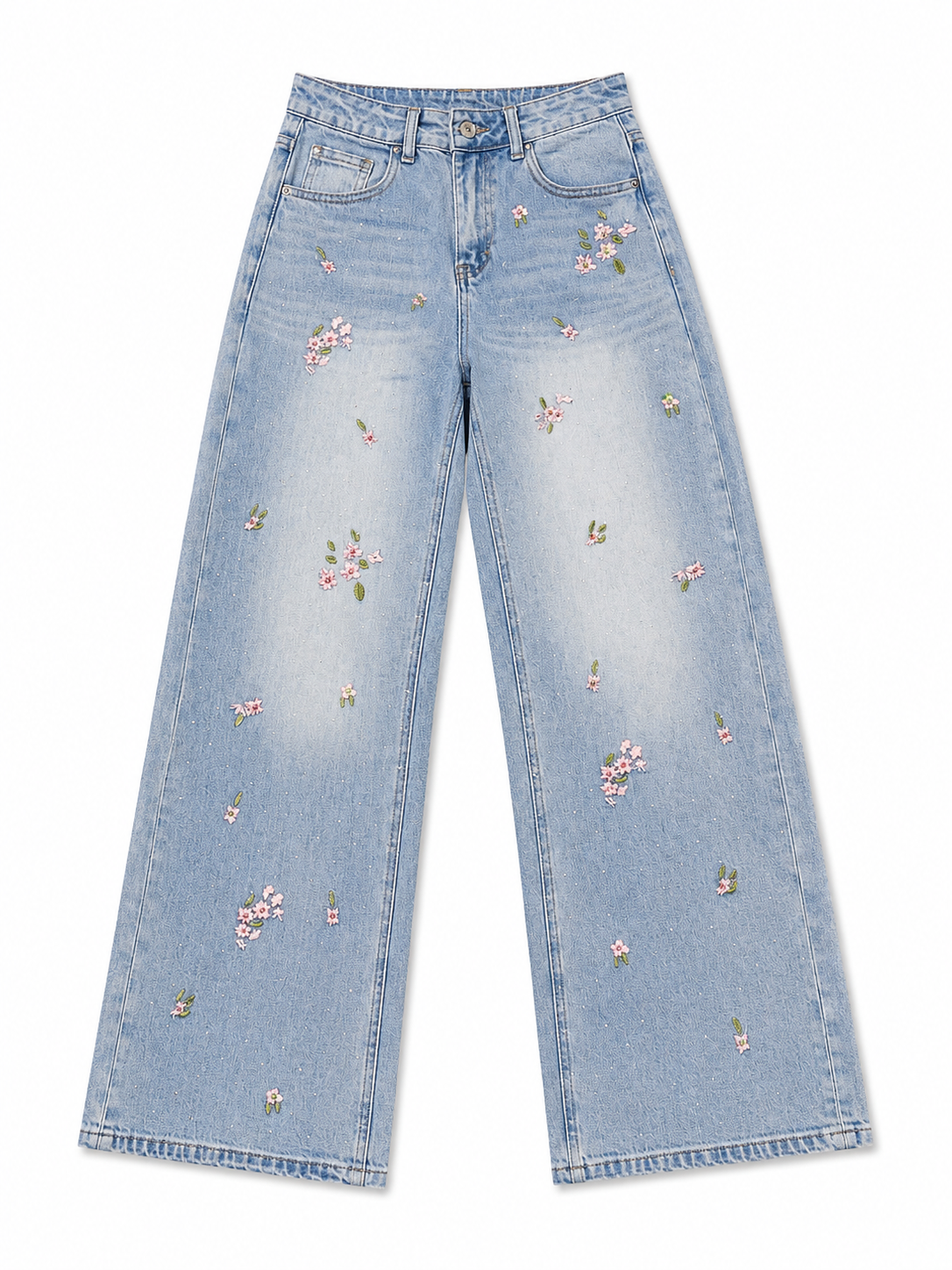 Blush Bloom Wide Leg Jeans