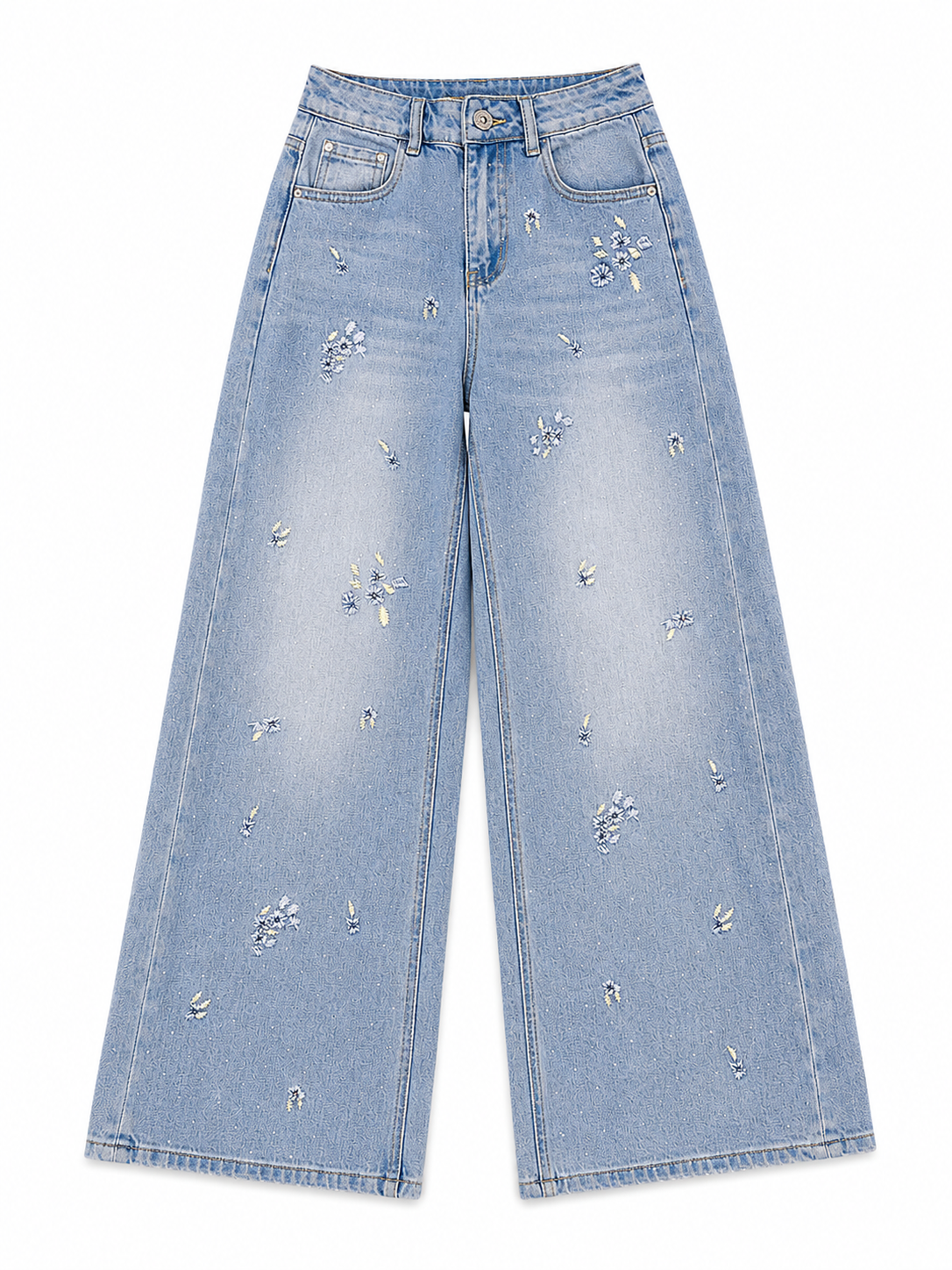 Blue Bloom Wide Leg Jeans