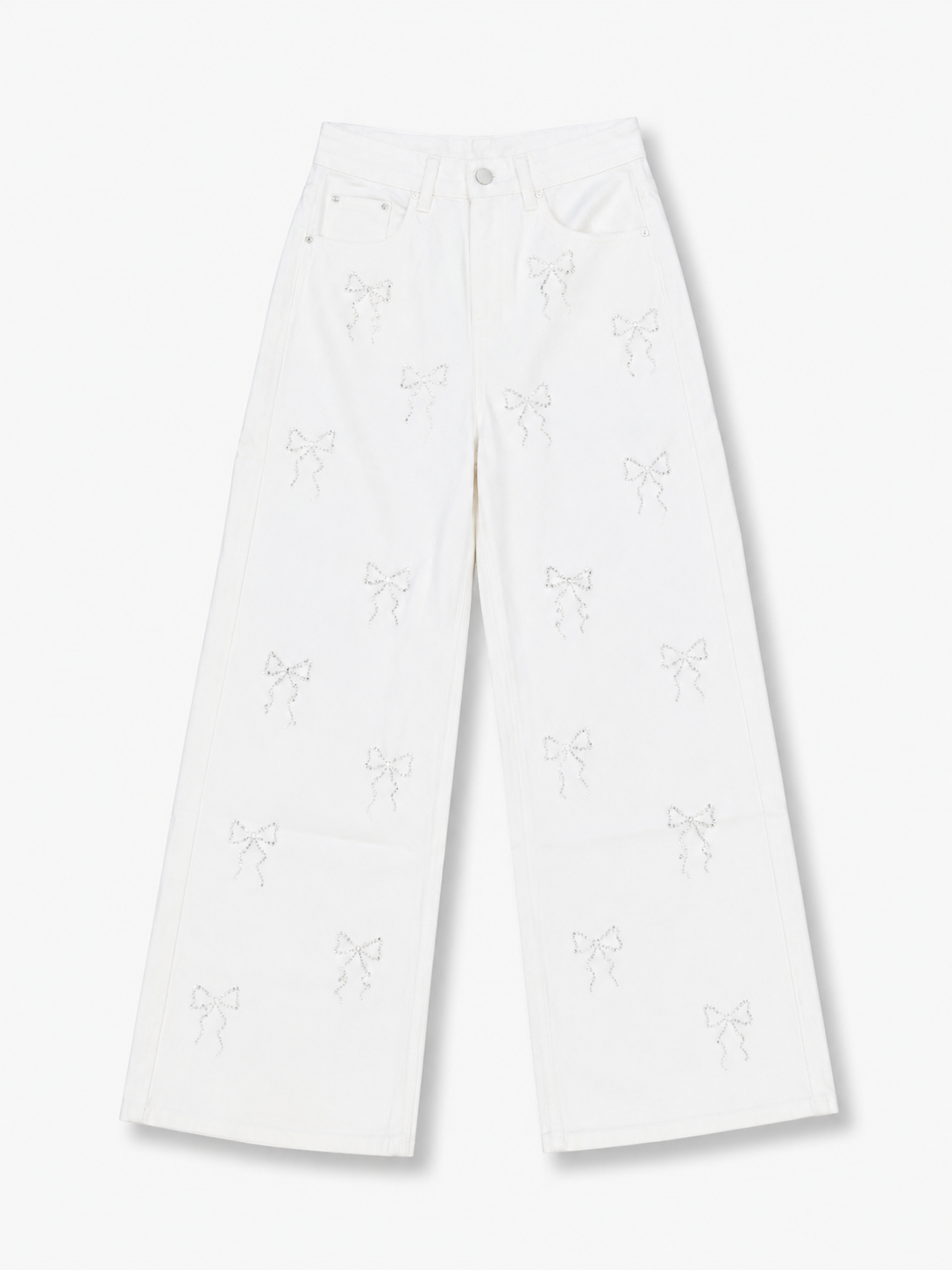 Bow Crystal Denim Jeans