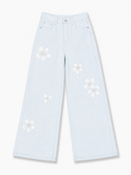 Daisy Print Denim Jeans