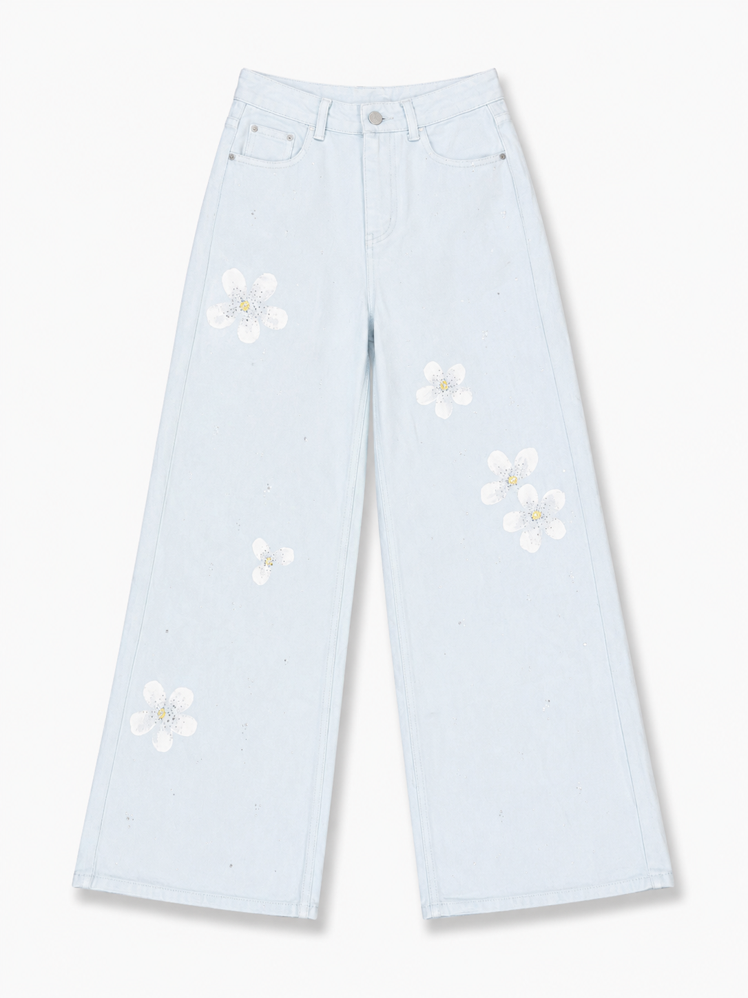Daisy Print Denim Jeans