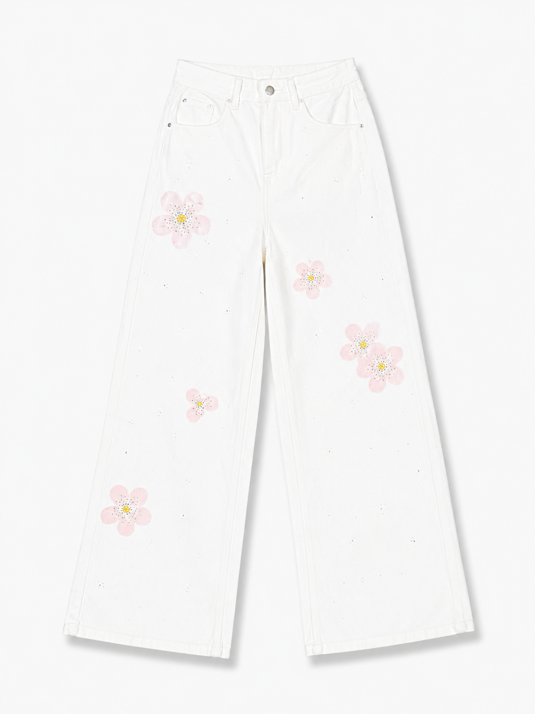 Daisy Print Denim Jeans
