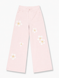 Daisy Print Denim Jeans