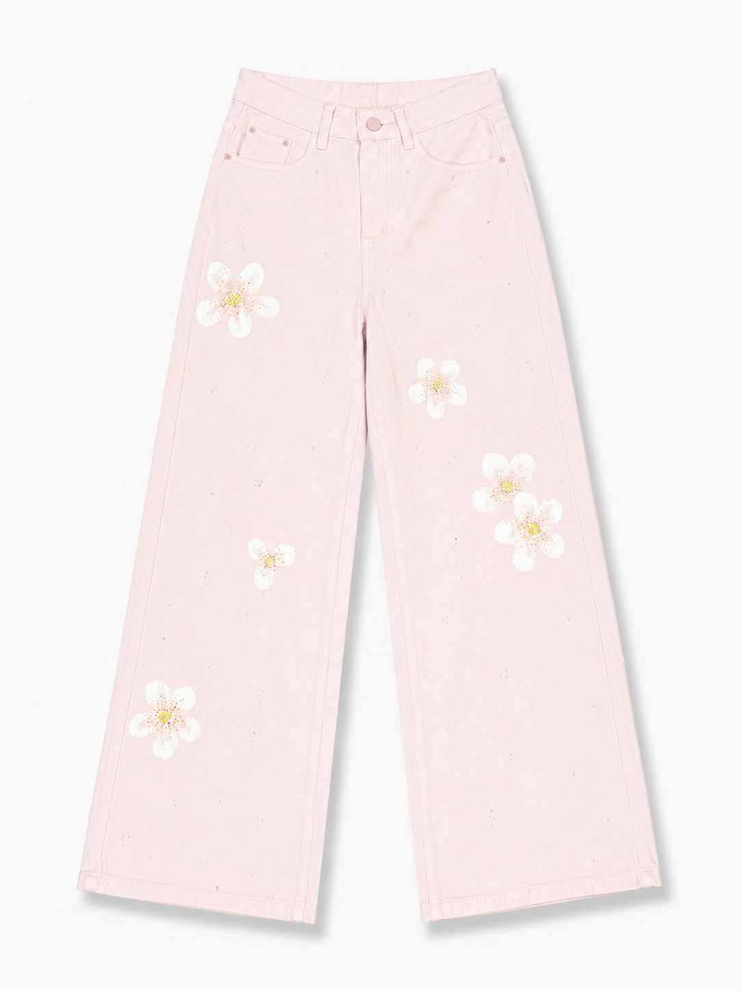 Daisy Print Denim Jeans