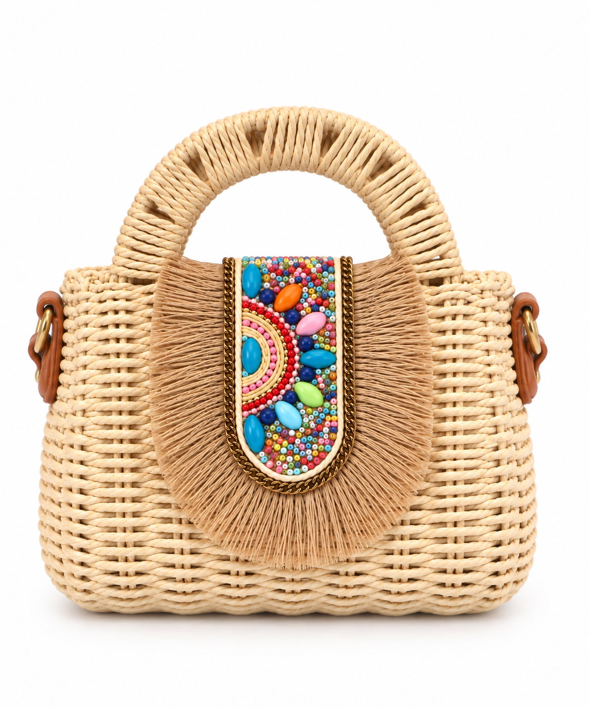 Beaded Raffia Bag