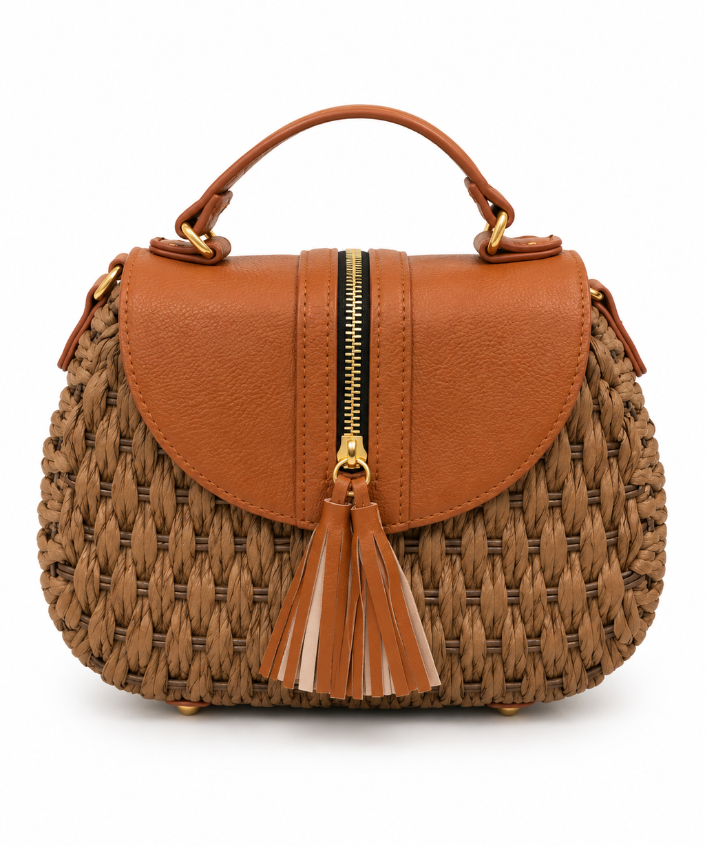 Raffia Tassel Handbag