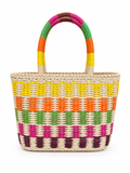 Multicolor Woven Raffia Tote Bag