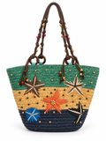 Tropical Floral Woven Straw Bag