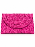 Braided Raffia Envelope Clutch Bag