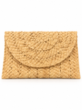 Braided Raffia Envelope Clutch Bag