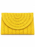 Braided Raffia Envelope Clutch Bag
